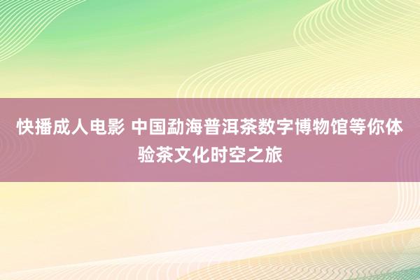 快播成人电影 中国勐海普洱茶数字博物馆等你体验茶文化时空之旅